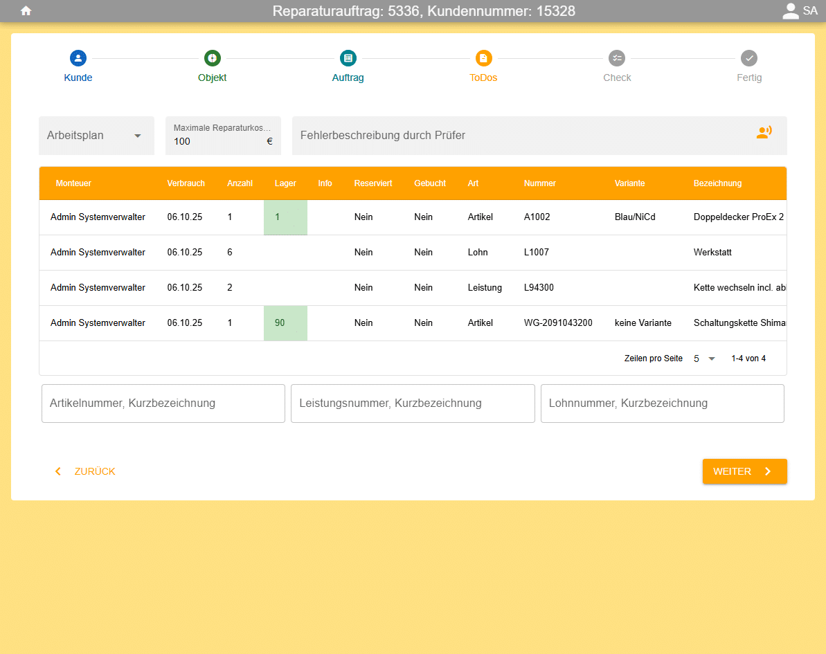 Detailvisual Werkstatt-App